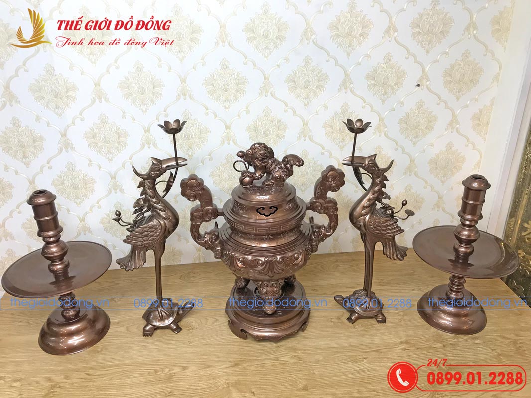 bo-ngu-su-hoa-tiet-soi-dong-do-cao-60cm-02 bộ ngũ sự họa tiết sòi đồng đỏ cao 60cm - 02