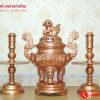 Bộ Tam Sự Đỉnh Hoa Sòi Bằng Đồng Đỏ Hoa Sòi Cao 60cm