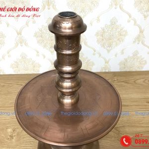 chân nến đồng đỏ mộc cao 60cm - 04