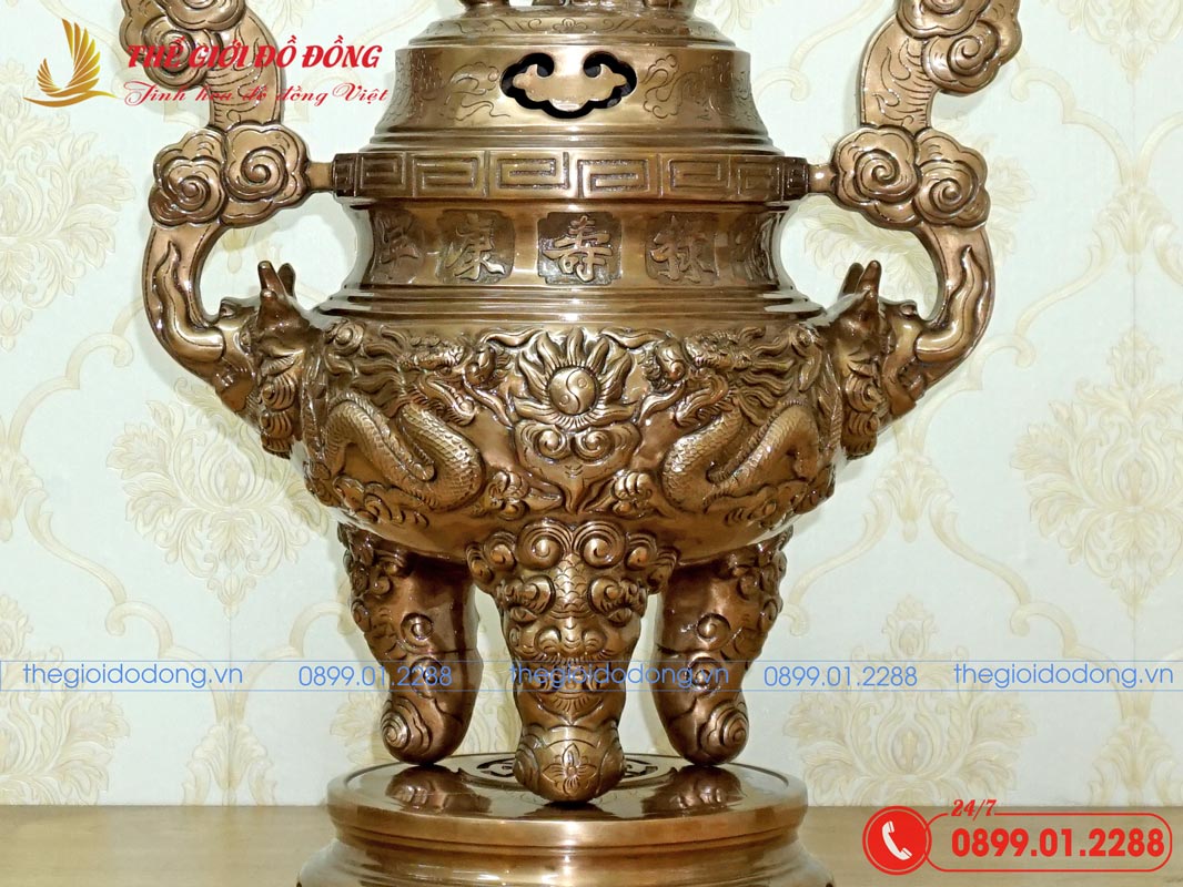 dinh-dong-tho-cung-dong-do-hoa-tiet-rong-cao-60cm-03 đỉnh đồng thờ cúng đồng đỏ họa tiết rồng cao 60cm - 03