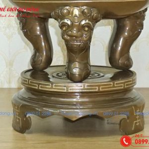 đỉnh đồng thờ cúng khảm long phụng đồng đỏ cao 60cm-04