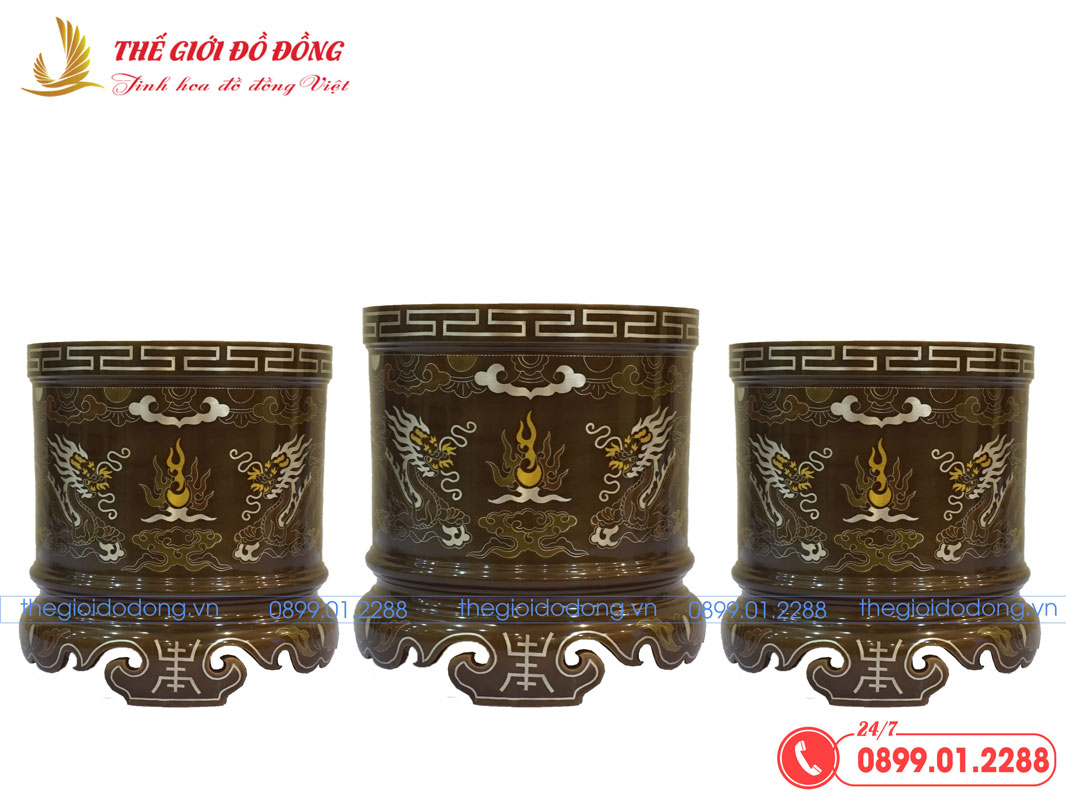 bat-huong-ngu-sac-03 bát hương đồng đỏ khảm ngũ sắc - 03
