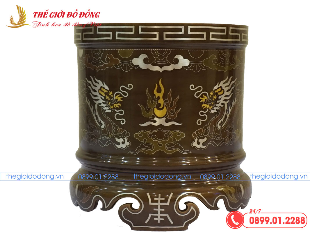 bat-huong-ngu-sac-07 bát hương đồng đỏ khảm ngũ sắc - 07