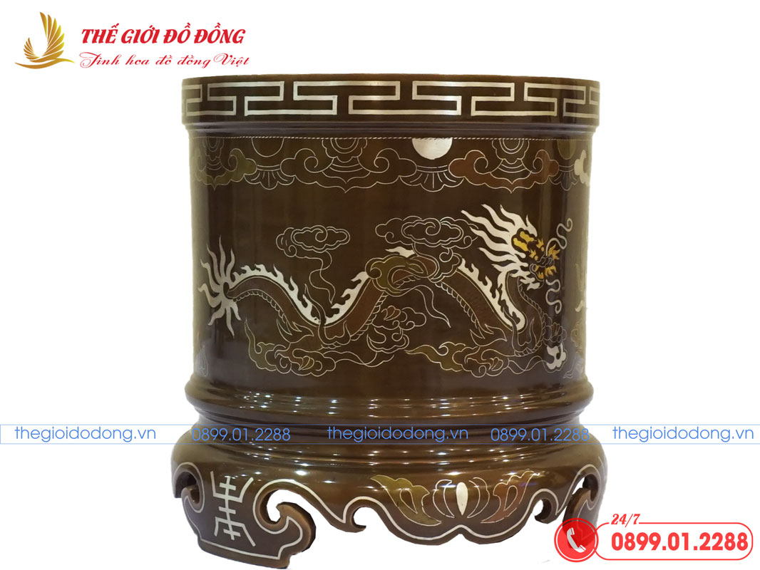 bat-huong-ngu-sac-08 bát hương đồng đỏ khảm ngũ sắc - 08