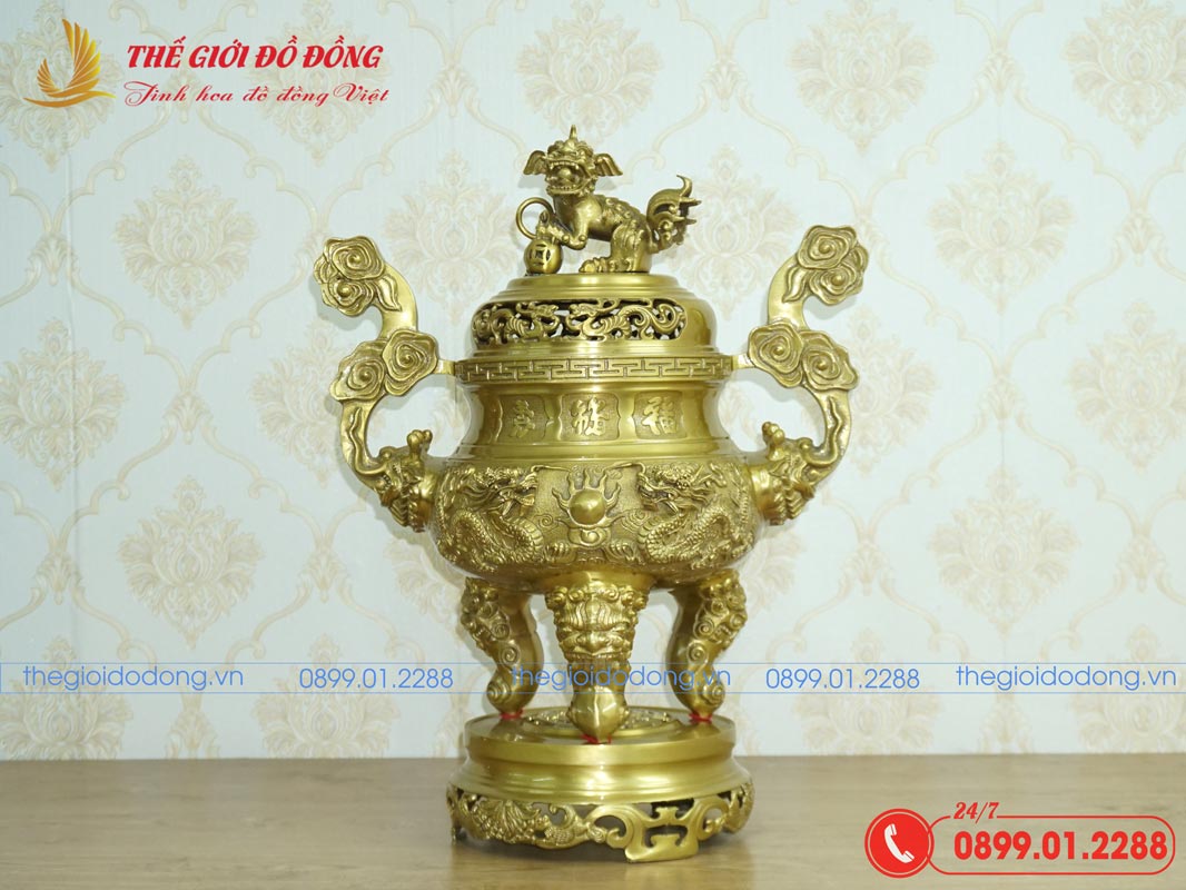 dinh-dong-tho-cung-hoa-tiet-rong-mau-vang-dam-cao-60cm-01 đỉnh đồng thờ cúng họa tiết rồng màu vàng đậm cao 60cm