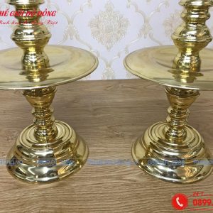 đôi chân nến thờ cúng màu vàng bóng cỡ 45cm - 03