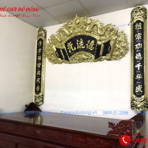 bộ cuốn thư câu đối nền đen 1m55 - 04