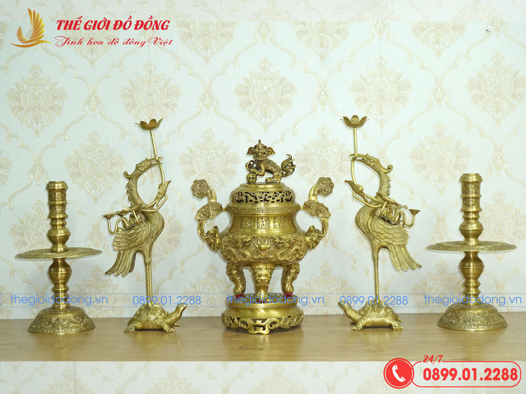 bo-ngu-su-dinh-rong-cao-40cm-mau-vang-dam-01 bộ ngũ sự đỉnh rồng cao 40cm màu vàng đậm - 01