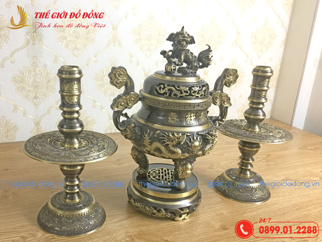 bo-tam-su-nen-dinh-rong-mau-xanh-cao-cao-40cm-02 bộ tam sự nến đỉnh rồng màu xanh cạo cao 40cm - 02