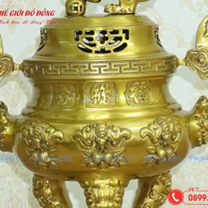 đỉnh dơi đào màu vàng đậm cao 40cm - 05