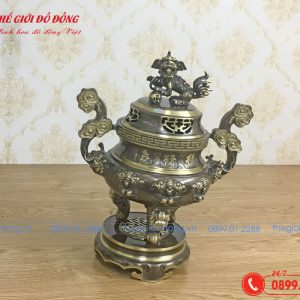 đỉnh dơi đào màu xanh cạo cao 40cm - 02
