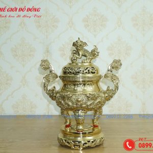 đỉnh rồng màu vàng bóng cao 40cm - 01