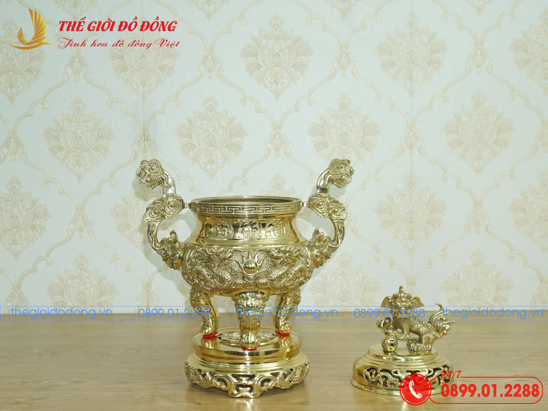 dinh-rong-mau-vang-bong-cao-40cm-03 đỉnh rồng màu vàng bóng cao 40cm - 03