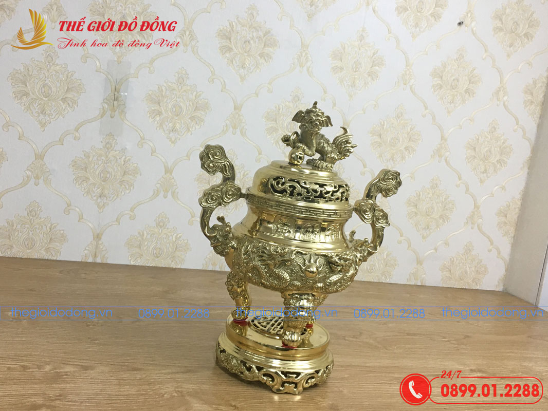 dinh-rong-mau-vang-bong-cao-40cm-06 đỉnh rồng màu vàng bóng cao 40cm - 06