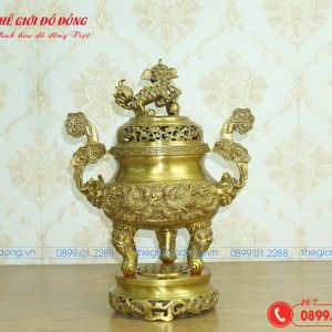 đỉnh rồng màu vàng đậm cao 40cm - 03