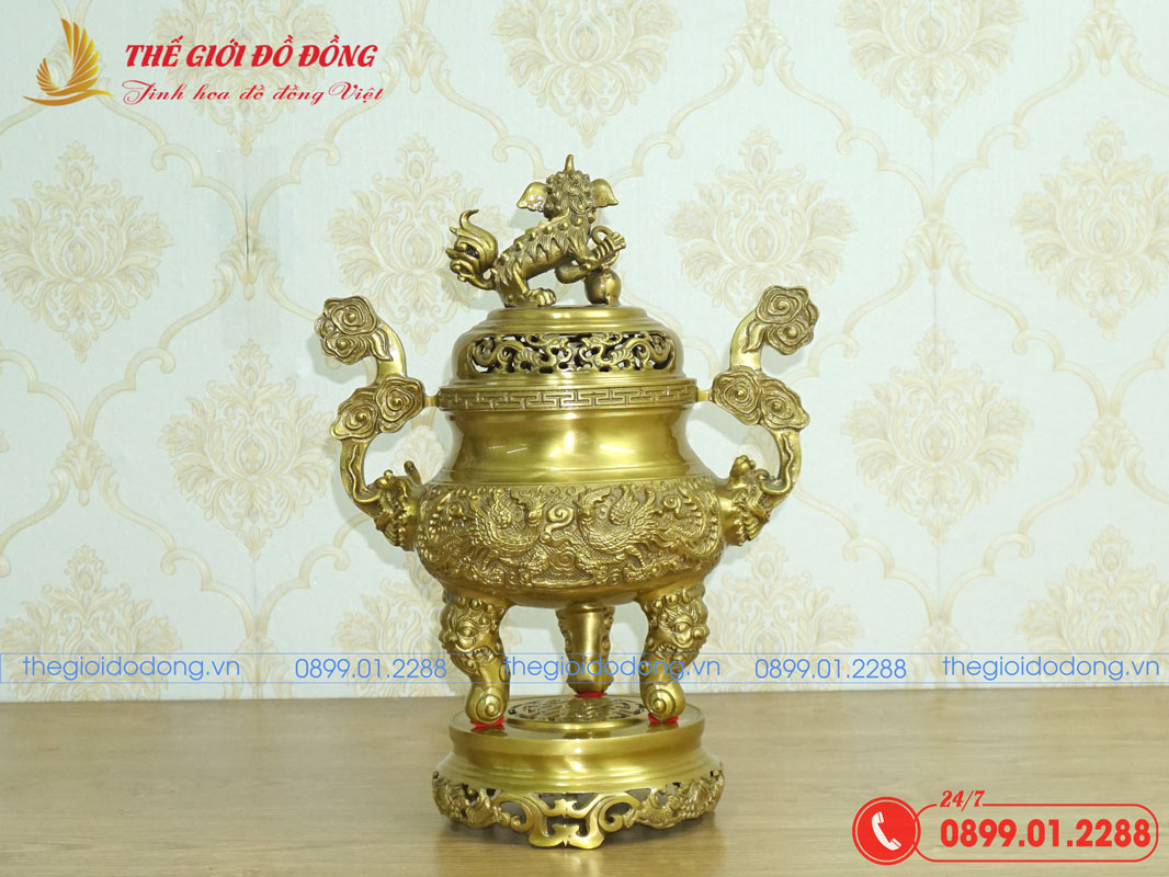 dinh-rong-mau-vang-dam-cao-40cm-03 đỉnh rồng màu vàng đậm cao 40cm - 03