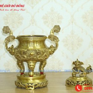 đỉnh rồng màu vàng đậm cao 40cm - 05