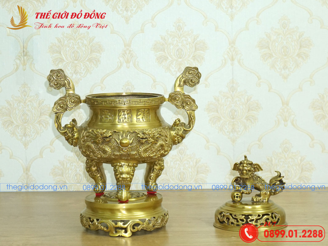 dinh-rong-mau-vang-dam-cao-40cm-05 đỉnh rồng màu vàng đậm cao 40cm - 05