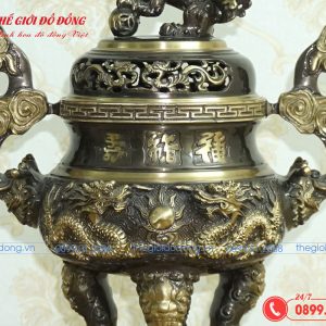 đỉnh rồng màu xanh cạo cao 40cm - 03