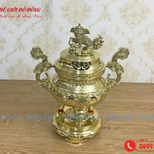 đỉnh sòi màu vàng bóng cao 40cm - 06