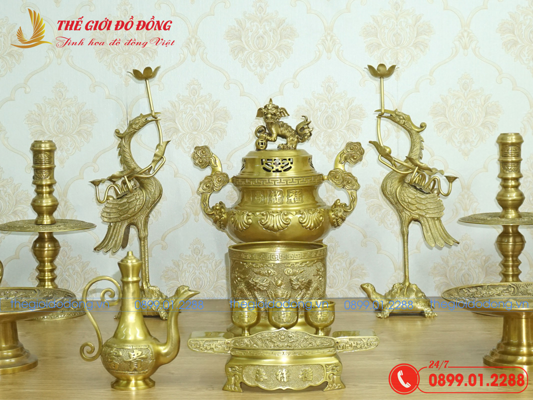bo-do-tho-14-mon-dinh-soi-mau-vang-dam-cao-40cm-05 bộ đồ thờ 14 món màu vàng đậm cao 40cm - 05