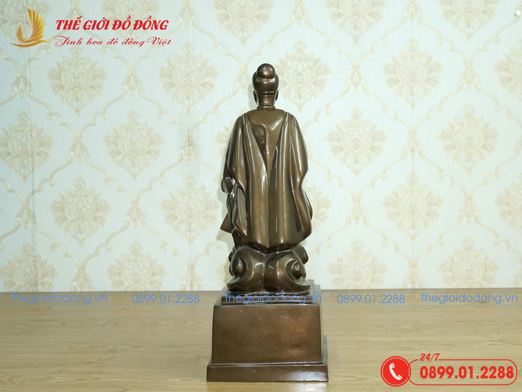 tuong-Tran-Hung-Dao-kham-tam-khi-cao-50cm-02 tượng Trần Hưng Đạo khảm tam khí cao 50cm - 02