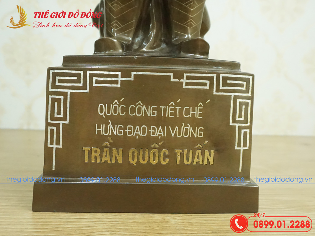 tuong-Tran-Hung-Dao-kham-tam-khi-cao-50cm-08 tượng Trần Hưng Đạo khảm tam khí cao 50cm - 08