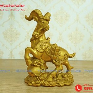 tượng dê hũ vàng ngậm gây như ý - 09